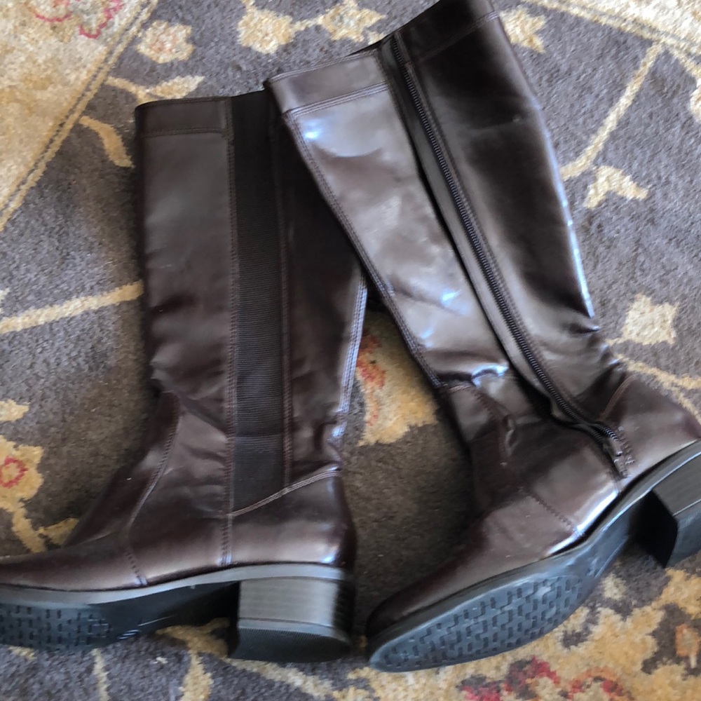 Brown knee high boots